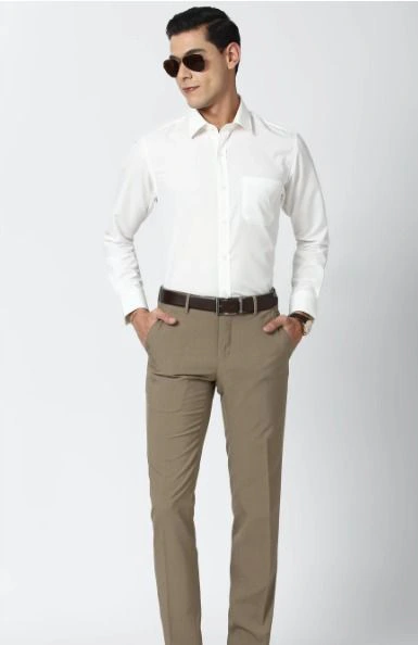 Classic White Shirt with Slim Fit Cotton Pants