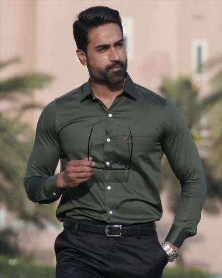 Mehndi colour shirt with a matching pant