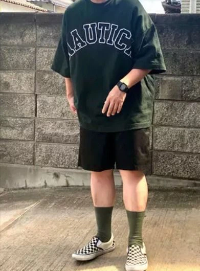 Pair Oversized Hiscraves t shirts with shorts
