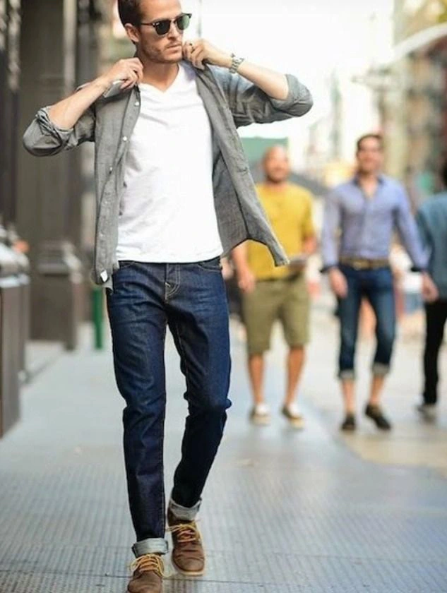 Shirt over T shirt with Jeans