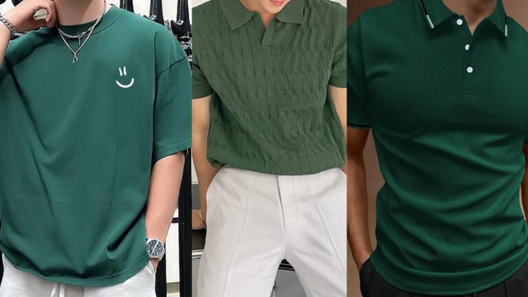 Green-t-shirt-combination-for-men