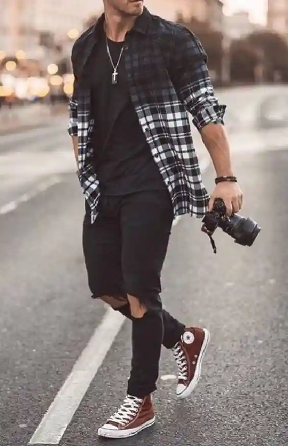 Black t shirt with shirt