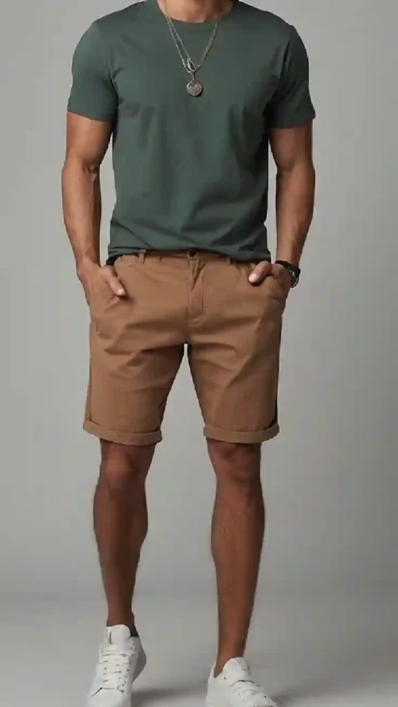 Combination of t shirts with shorts