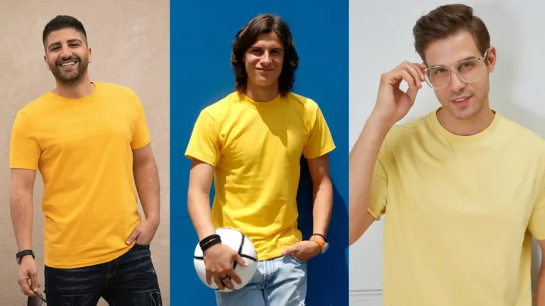 Yellow t shirt combination for men