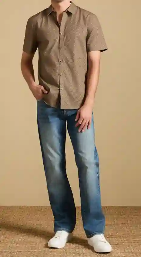 Casual Button Down Shirt and Jeans 1