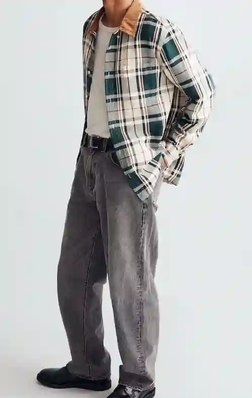 Plaid Shirt and Corduroys