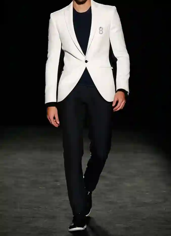 White Blazer with Black Pant