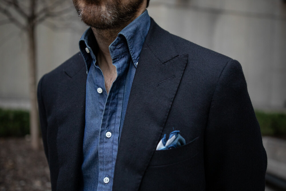 Denim Shirt with Blazer