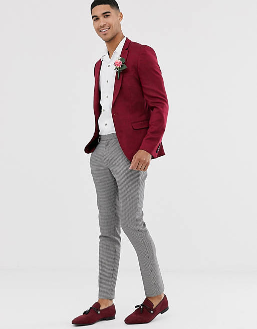 Maroon Blazer Combination with Grey Pant