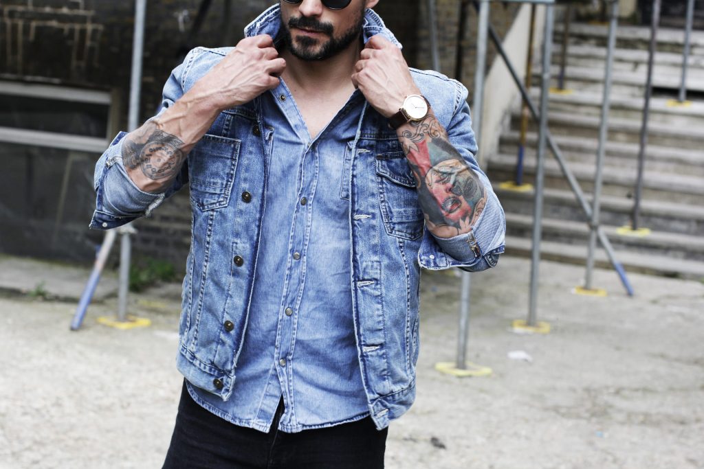 denim shirt with jacket